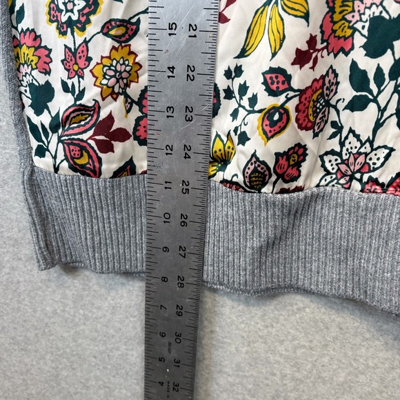 J Jason Wu Cardigan Womens Large Gray Sweater Botanical Floral Lined Office New - Picture 3 of 9